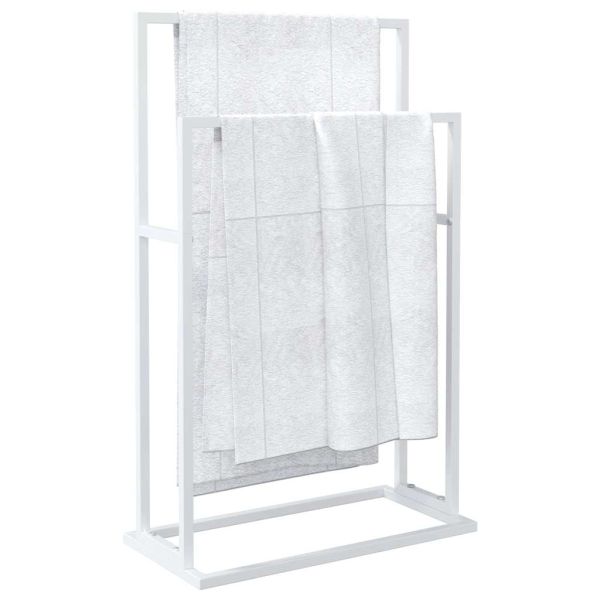 Свободностояща поставка за кърпи, бяла, 48x24x78,5 см, желязо