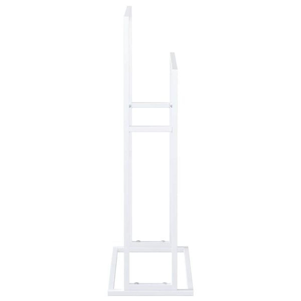 Свободностояща поставка за кърпи, бяла, 48x24x78,5 см, желязо