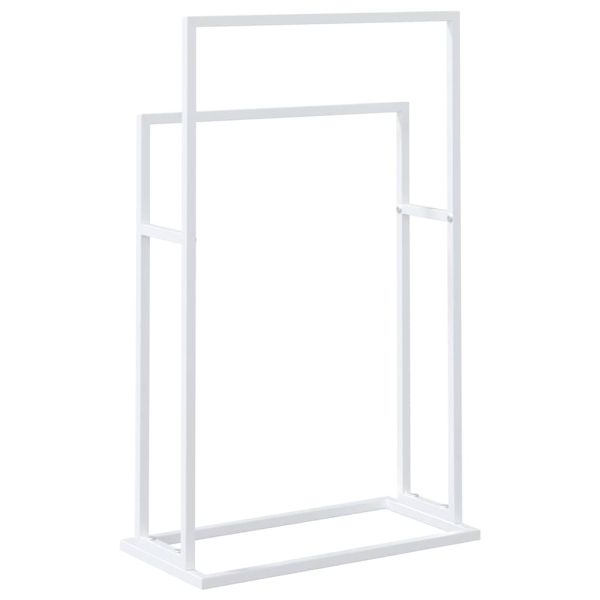 Свободностояща поставка за кърпи, бяла, 48x24x78,5 см, желязо