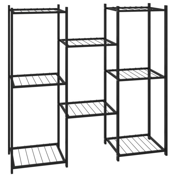 Стойка за цветя, 83x25x80 см, черна, желязо