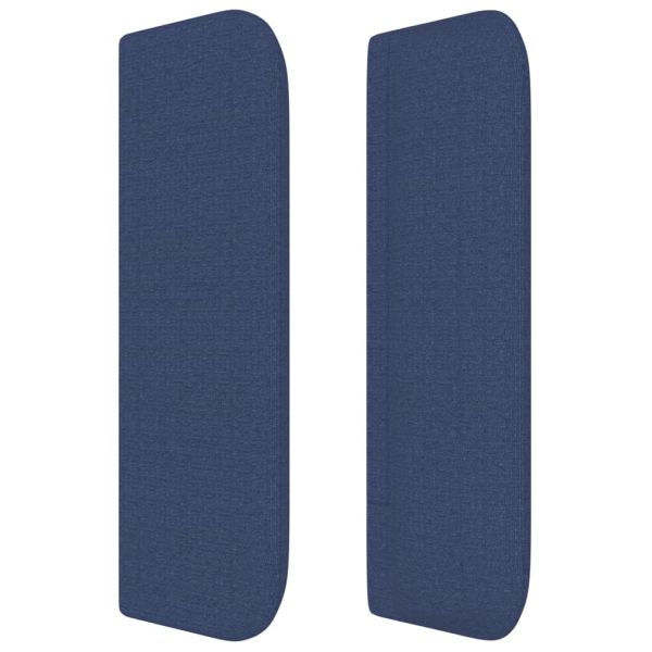 Горна табла за легло, синя, 163x16x78/88 см, плат