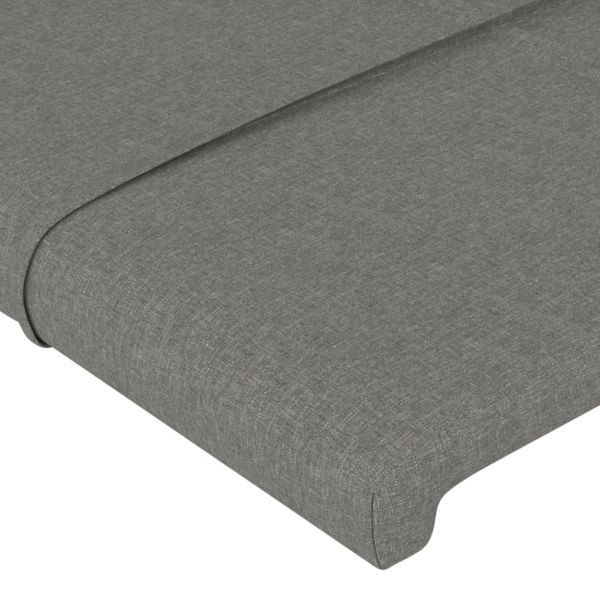 Горна табла за легло с уши, тъмносива, 93x16x118/128 см, плат