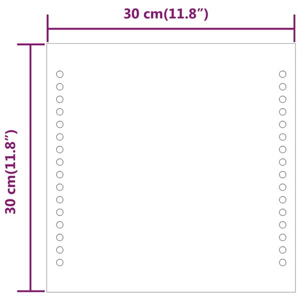 LED огледало за баня, 30x30 см