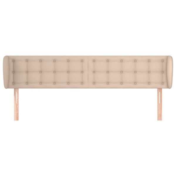 Горна табла с уши, капучино, 203x23x78/88 см, изкуствена кожа