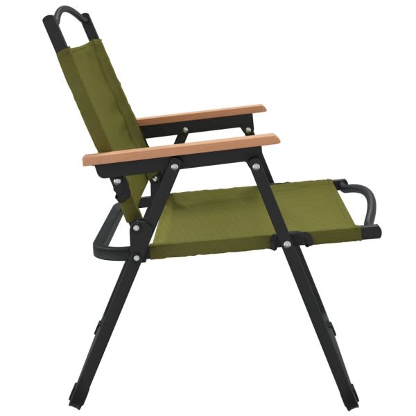 Къмпинг столове, 2 бр, зелени, 54x43x59 см, Оксфорд плат