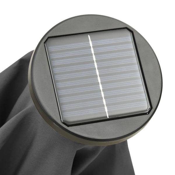 Градински чадър с LED осветление антрацит 200x211 см алуминий