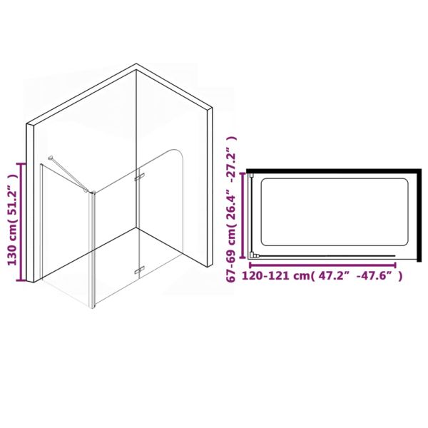 Двойно сгъваема душ кабина ESG 120x68x130 см