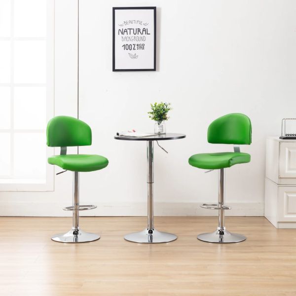 249665 Bar Stools 2 pcs Green Faux Leather