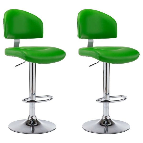 249665 Bar Stools 2 pcs Green Faux Leather