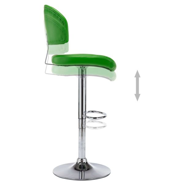 249665 Bar Stools 2 pcs Green Faux Leather