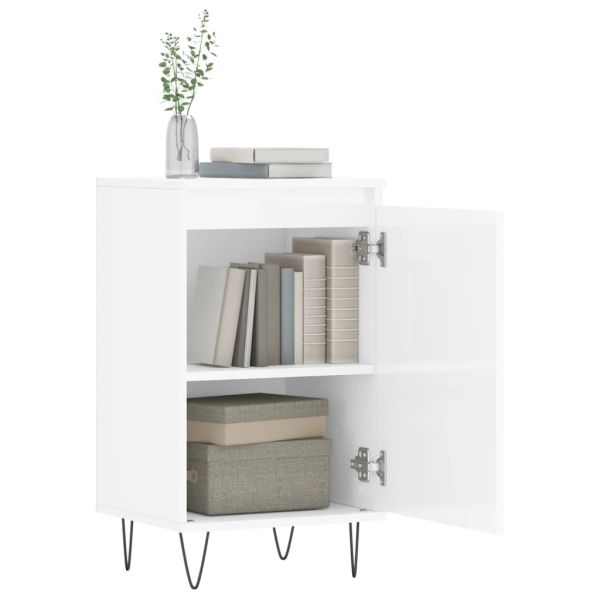 Бюфети 2 бр бял гланц 40x35x70 см инженерно дърво