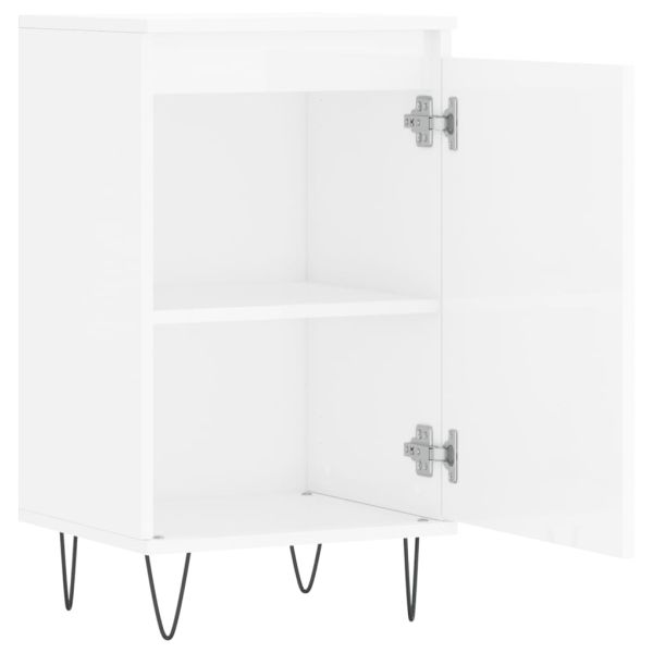 Бюфети 2 бр бял гланц 40x35x70 см инженерно дърво