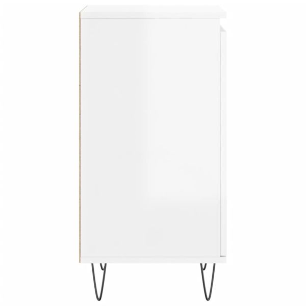 Бюфети 2 бр бял гланц 40x35x70 см инженерно дърво