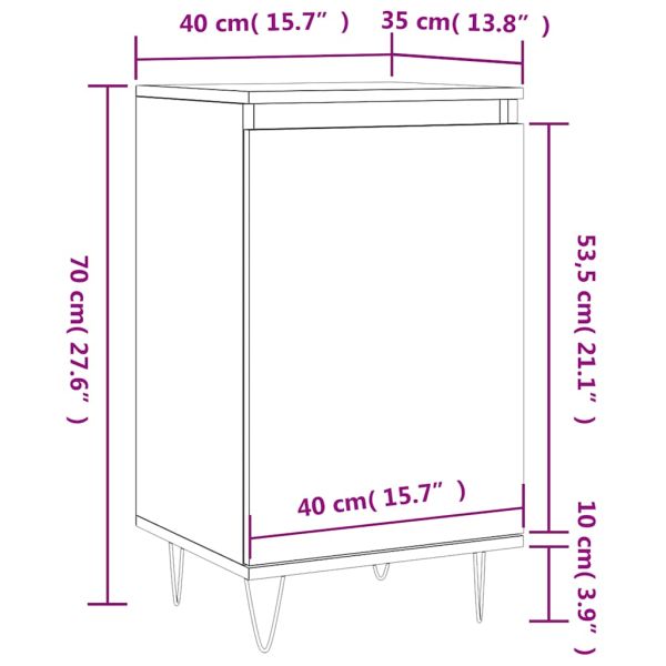 Бюфет бетонно сив 40x35x70 см инженерно дърво
