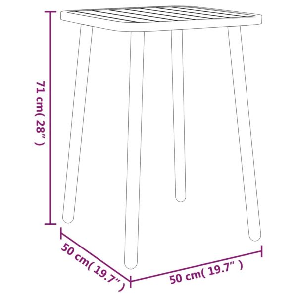 Градинска маса антрацит 50x50x71 cм стомана