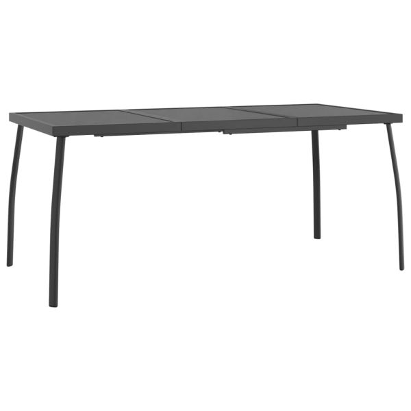 Градинска маса антрацит 165x80x72 cм стомана мрежа