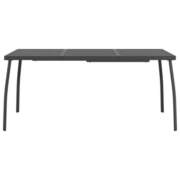 Градинска маса антрацит 165x80x72 cм стомана мрежа