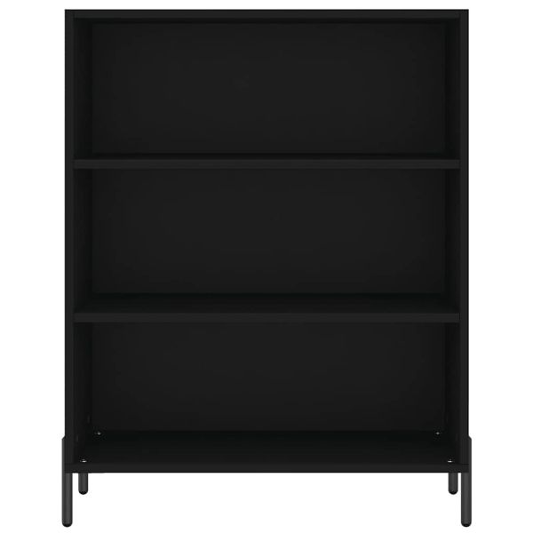 Шкаф с рафтове, черен, 69,5x32,5x90 см, инженерно дърво