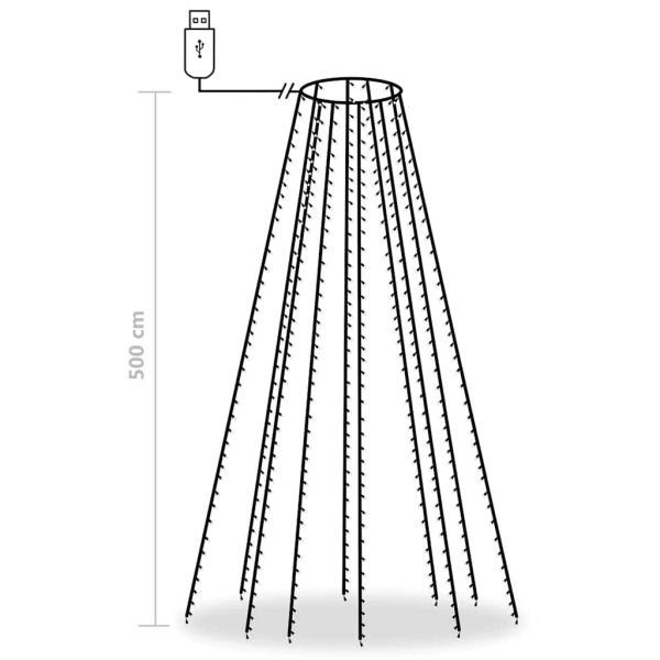 Лампички за елха с 500 LED сини 500 см закрито/открито