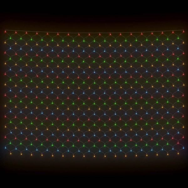 Коледна светеща мрежа цветна 3x3 м 306 LED за закрито/открито