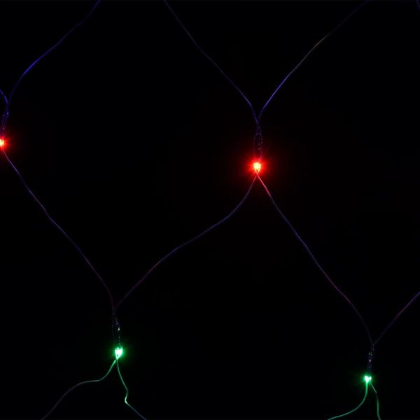 Коледна светеща мрежа цветна 3x3 м 306 LED за закрито/открито