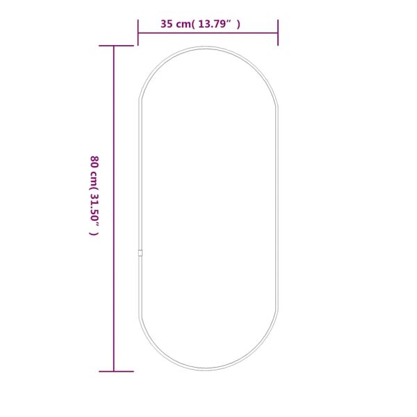 Стенно огледало черно 80x35 см овално