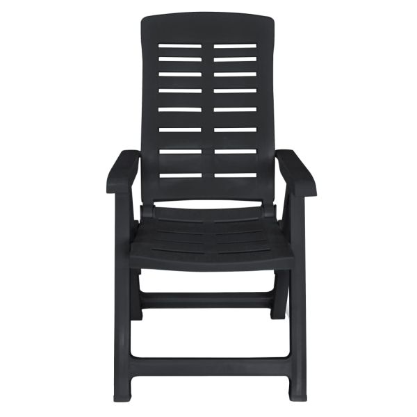 Градински трапезен комплект, 9 части, пластмаса, антрацит