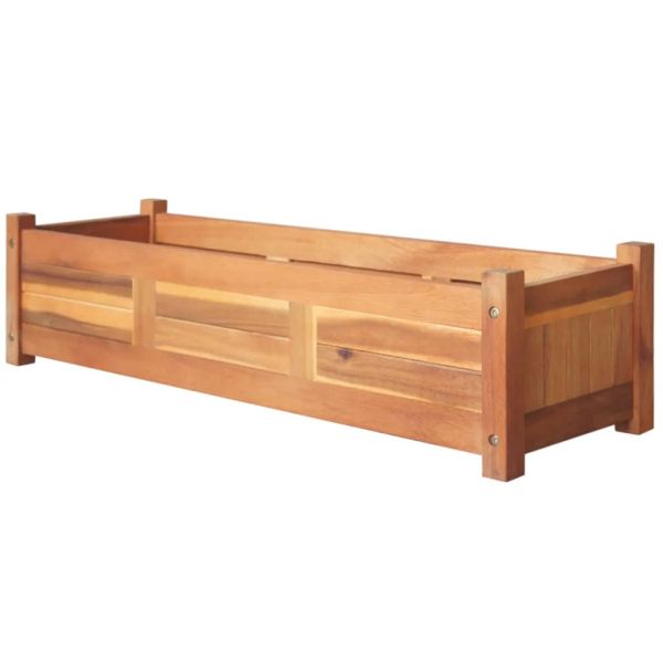 Градински повдигнати лехи, 2 бр, акациево дърво, 100x30x25 см