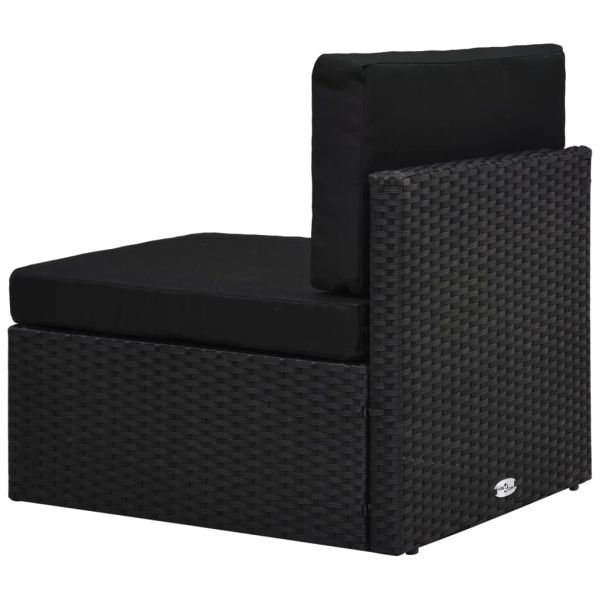 Градински комплект, 5 части, полиратан, черен