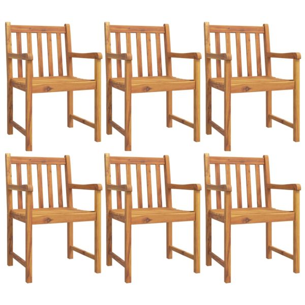 Градински столове, 6 бр, 56x55,5x90 см, акация масив