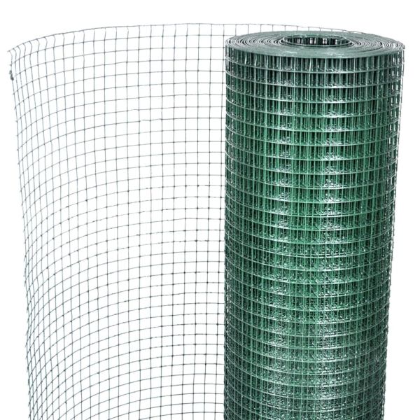 Кокошкарска мрежа, поцинкована с PVC покритие, 25x1 м, зелена