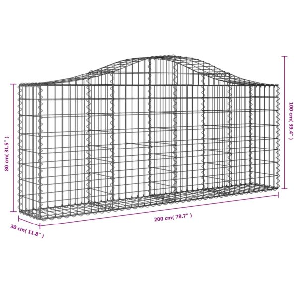 Габионни кошници арка 11 бр 200x30x80/100 см поцинковано желязо