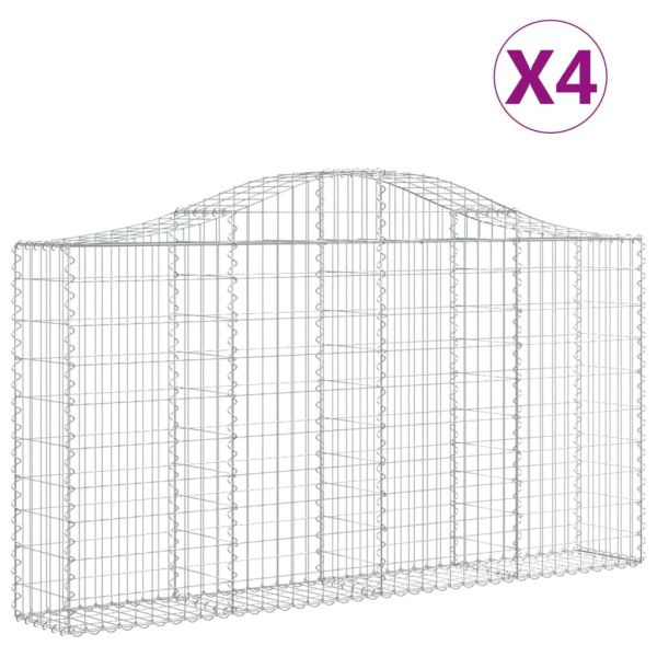 Габионни кошници арка 4 бр 200x30x100/120 см поцинковано желязо