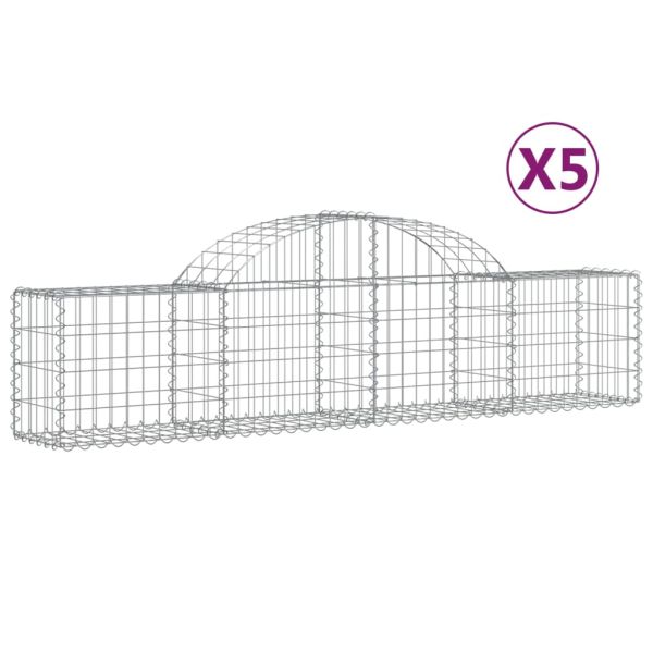 Габионни кошници арка 5 бр 200x30x40/60 см поцинковано желязо