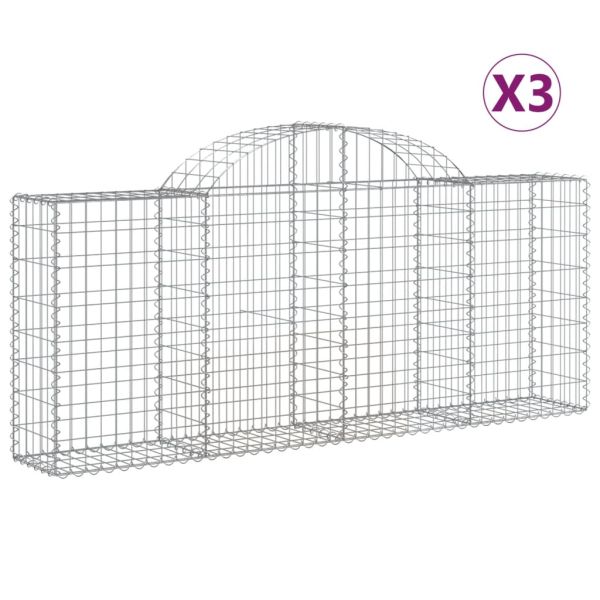 Габионни кошници арка 3 бр 200x30x80/100 см поцинковано желязо