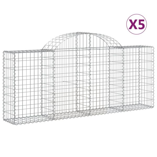 Габионни кошници арка 5 бр 200x30x80/100 см поцинковано желязо