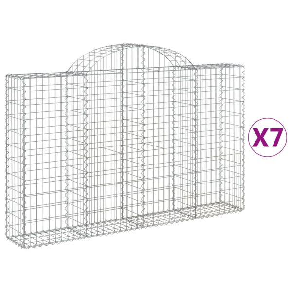 Габионни кошници арка 7 бр 200x30x120/140 см поцинковано желязо