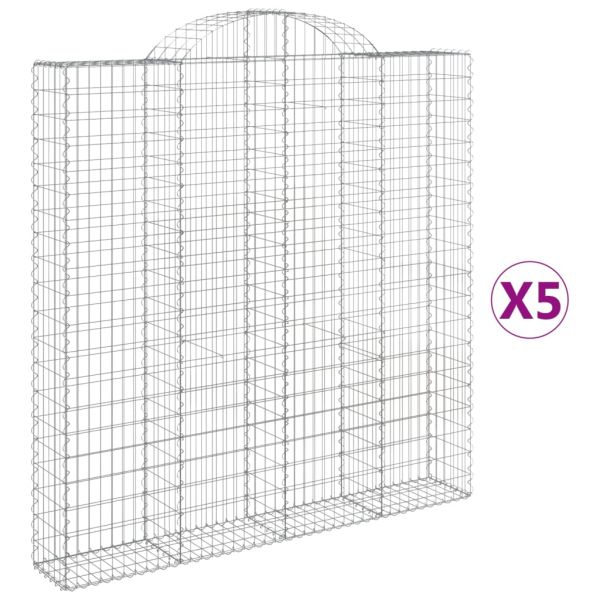 Габионни кошници арка 5 бр 200x30x200/220 см поцинковано желязо