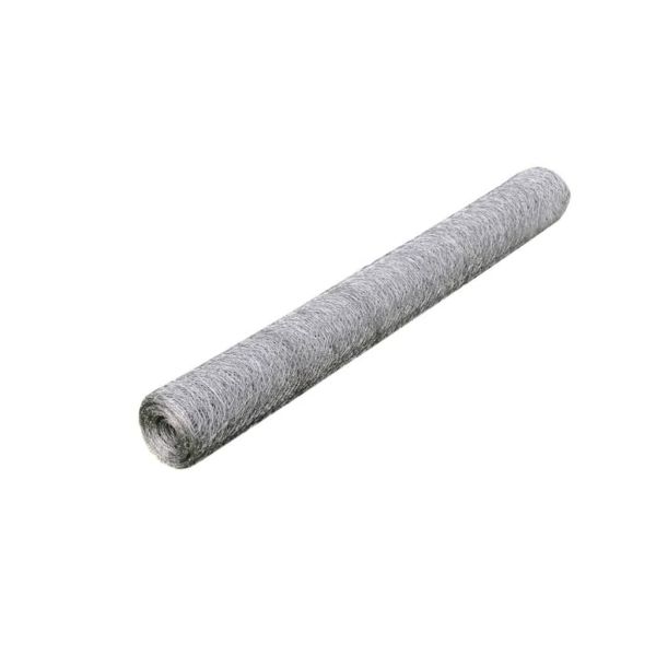 Кокошкарска мрежа, поцинкована стомана, 25x0,5 м, сребриста