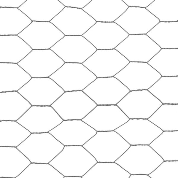Кокошкарска мрежа, стомана с PVC покритие, 25х1,2 м, сива
