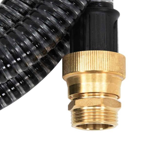 Смукателен маркуч с месингови съединители черен 1,1" 3 м PVC