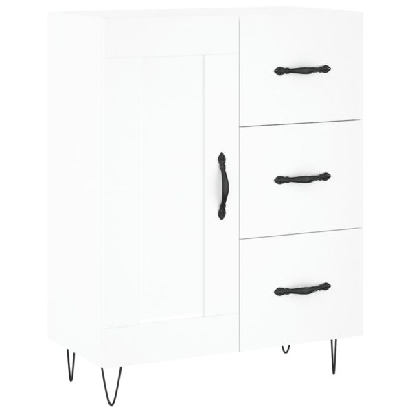 Сайдборд, бял, 69,5x34x90 см, инженерно дърво