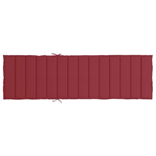 Шалте за шезлонг, виненочервено, 200x60x3 см, Оксфорд плат