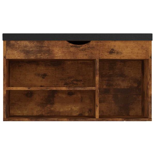 Пейка за обувки, опушен дъб, 80x30x47 см, инженерно дърво