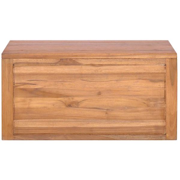 Шкаф за баня за стенен монтаж, 60x45x30 cм, тиково дърво масив