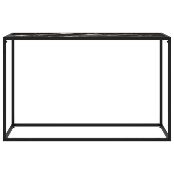 Конзолна маса, черна, 120x35x75 cм, закалено стъкло