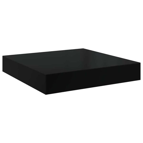 Окачени стенни рафтове, 2 бр, черен гланц, 40x23x3,8 см, МДФ
