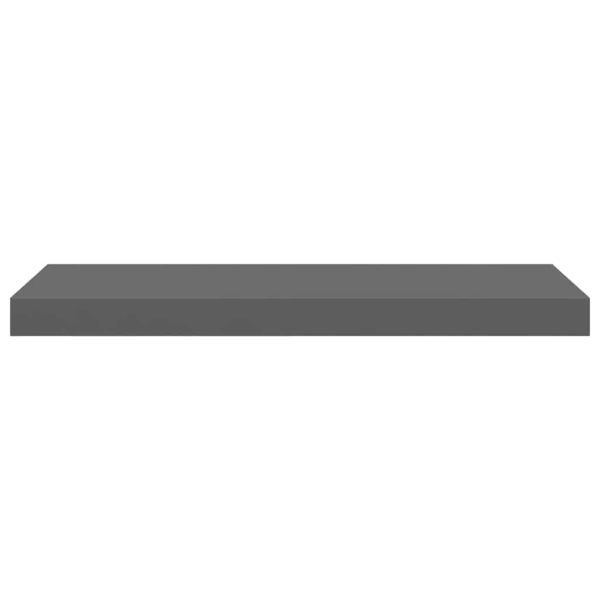 Окачени стенни рафтове, 2 бр, сив гланц, 60x23,5x3,8 см, МДФ