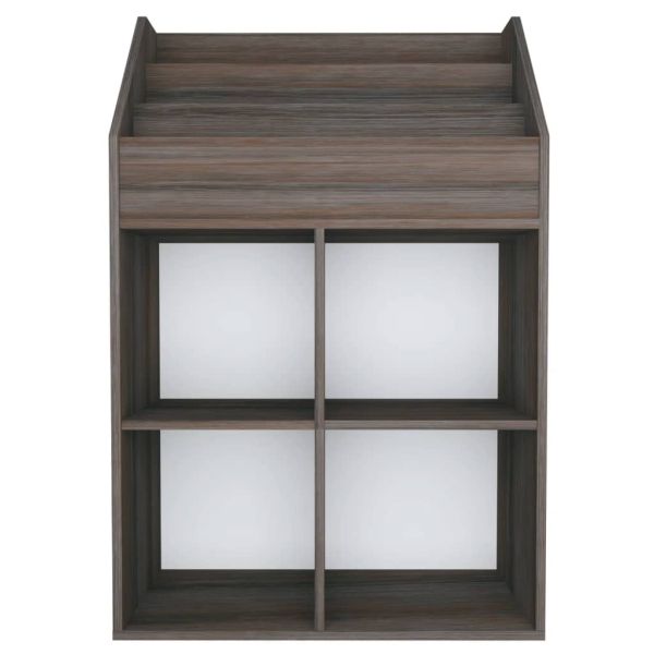 Рафт детски книги сив сонома дъб 71x30x114 см инженерно дърво