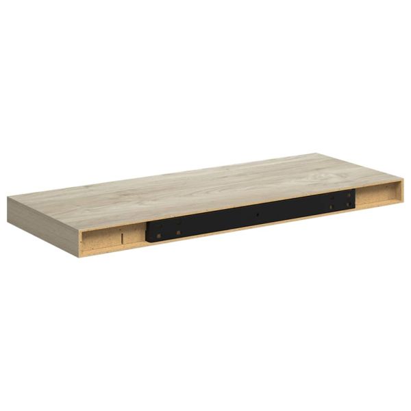 Окачен стенен рафт, дъб, 60x23,5x3,8 см, МДФ